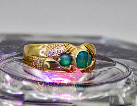 Emeralds and Diamonds 10K Gold Ring One-Of-A-Kind… - image 5