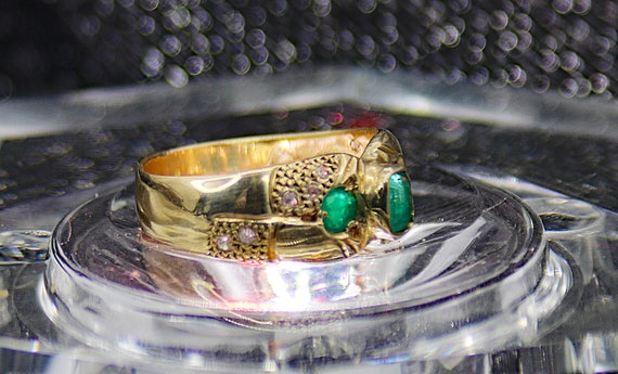 Emeralds and Diamonds 10K Gold Ring One-Of-A-Kind… - image 6