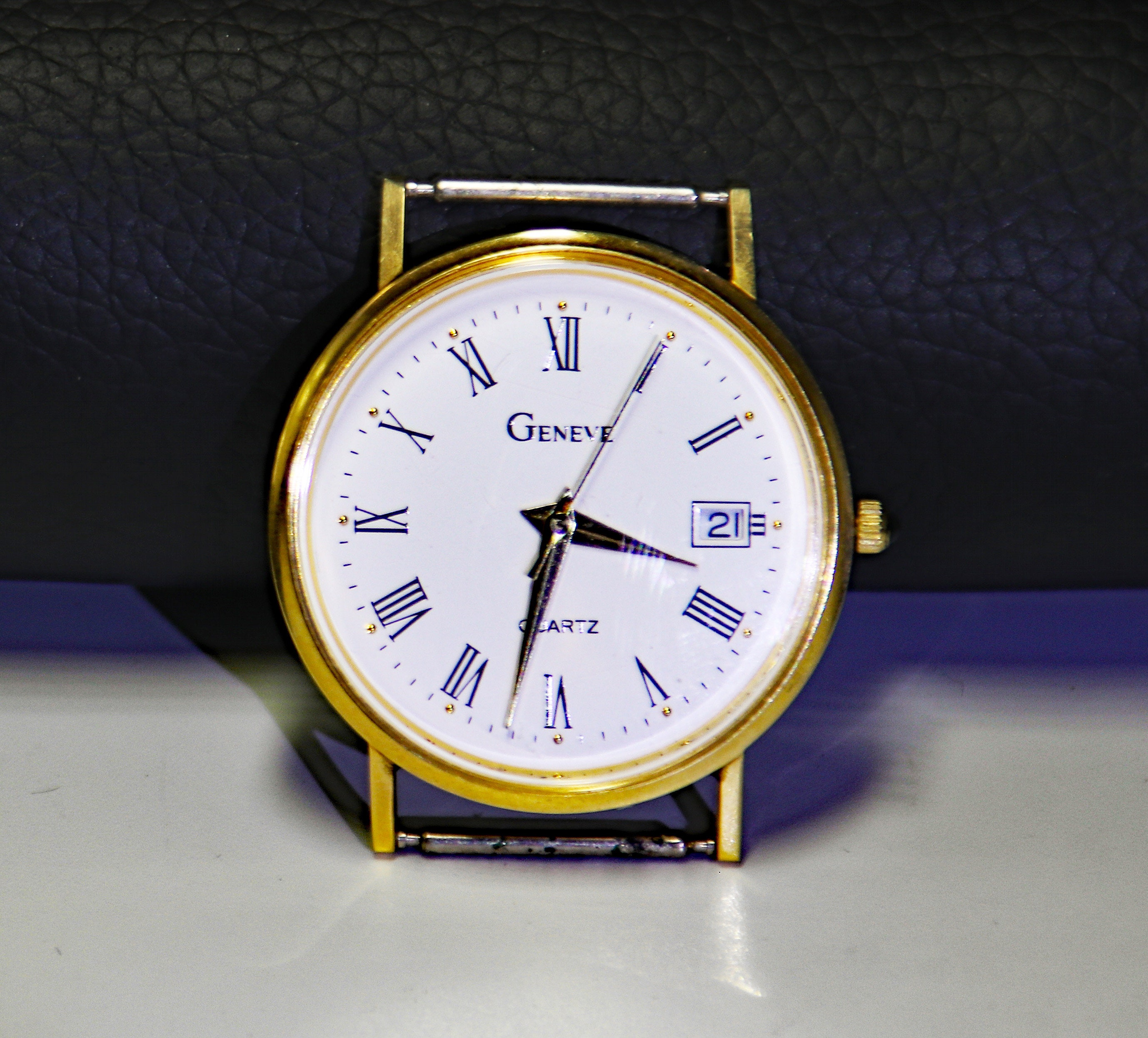 Geneve 14kt Gold Mid Century Men s Watch With Roman Numerals and