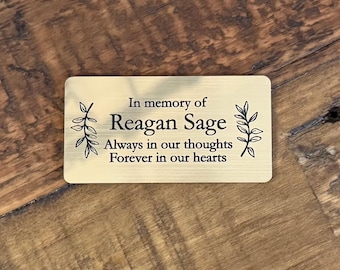 Placa conmemorativa grabada personalizada - Urna acrílica con nombre en memoria de un ser querido