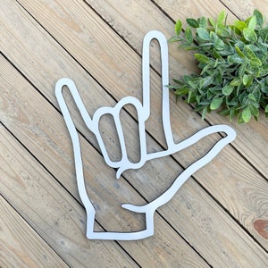 Laser Cut Wood ASL I Love You Sign: American Sign Language Gift
