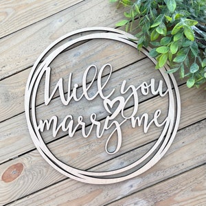 Will You Marry Me Proposal Sign - Proposal Decor Wooden Sign - Romantic Engagement Proposal Backdrop Sign - Marriage Proposal Decor