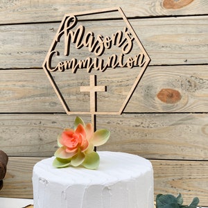 First Communion Cake Toppers, Personalized Baptism Cake Topper, Custom Christening Cake Topper, Rustic God Bless Cake Topper, Holy Communion