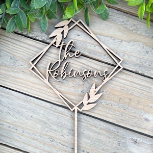 Geometric Name Cake Topper, Personalized Name Cake Topper, Birthday Cake Topper, Customized Name Cake Topper, Wood Cake Topper