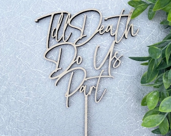 Till Death Do Us Part bruidstaarttopper - Gotisch alternatief Halloween-decor