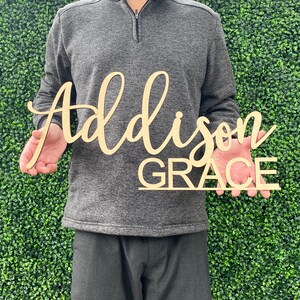 Personalized Kids Name Wood Sign - Children's Bedroom Big Girl Boy Room Decor