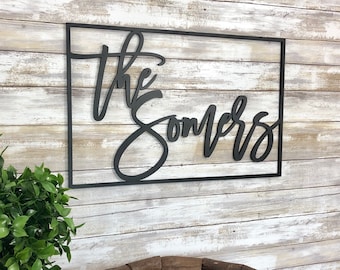 Custom 3D Last Name Wood Sign - Laser Cut Family Engagement & Wedding Decor
