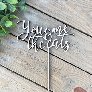 You Me & The Cats Cake Topper - Cat Lover Wedding Decor