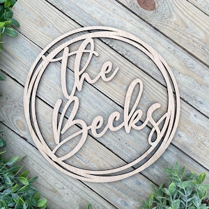 Wedding Backdrop Decor - Last Name Sign Circle - Hedge Wall Sign - Wedding Gift Idea with Custom Family Name