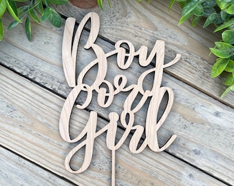Boy Or Girl Gender Reveal Cake Topper, Baby Shower Decor, Oh Baby Party Decor, Gender Announcement Party Ideas