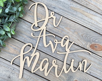 Custom Therapist Name Sign - Psychology Counselor Office Clinic Door Decor