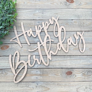 Laser Cut Happy Birthday Wood Sign: Party Backdrop Decor