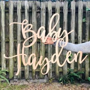 Custom Laser Cut Wood Baby Name Sign - Nursery Wall Art