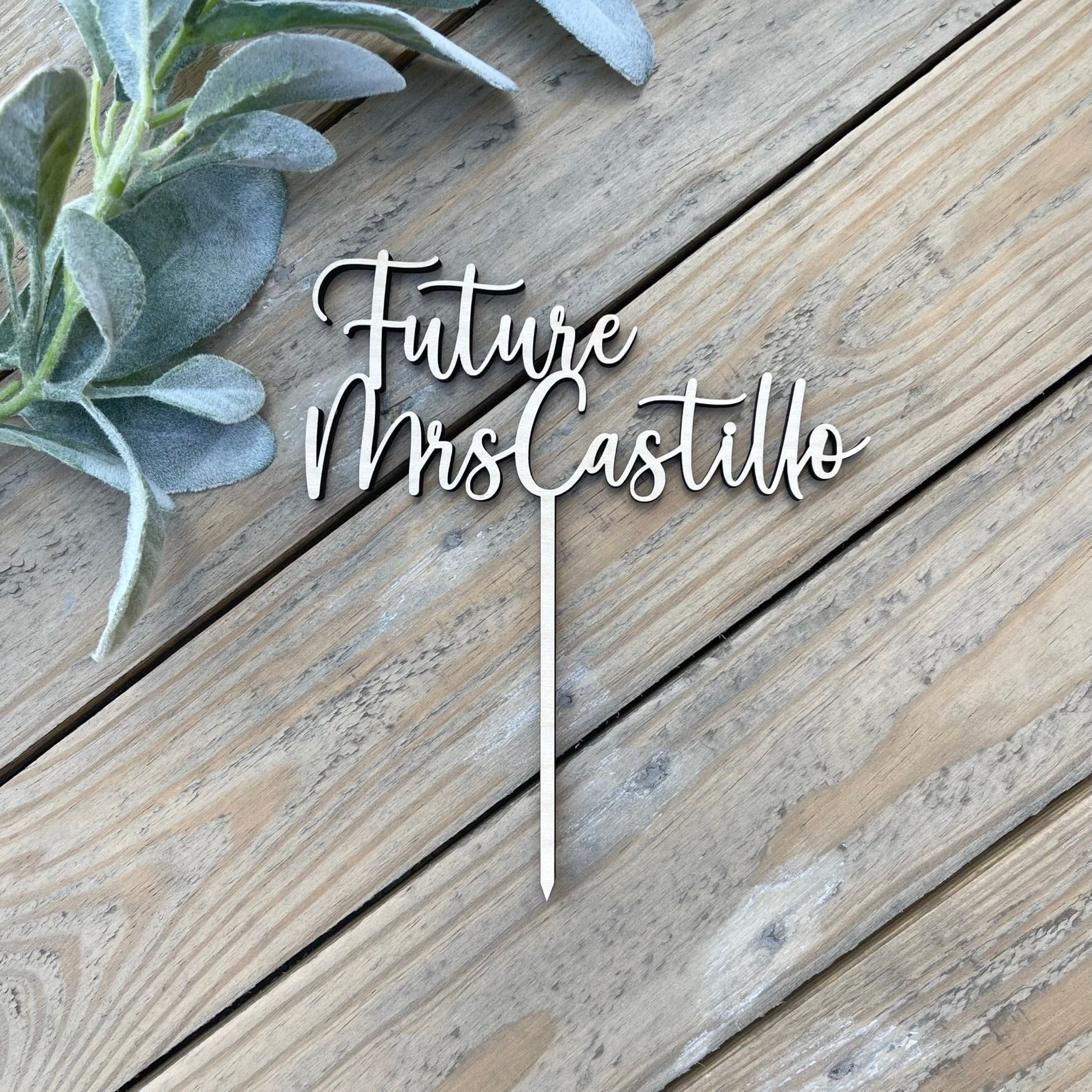 Custom Future Mrs Cake Topper: Bridal Shower Decor