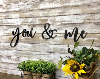 You And Me Minimalist Wood Sign - Bedroom Wall Decor