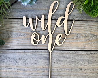Wild One Woodland Boho Cake Topper - First Birthday Smash Cake Decor