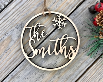 Personalized Wood Christmas Ornament: Custom Name, Laser Cut 2025