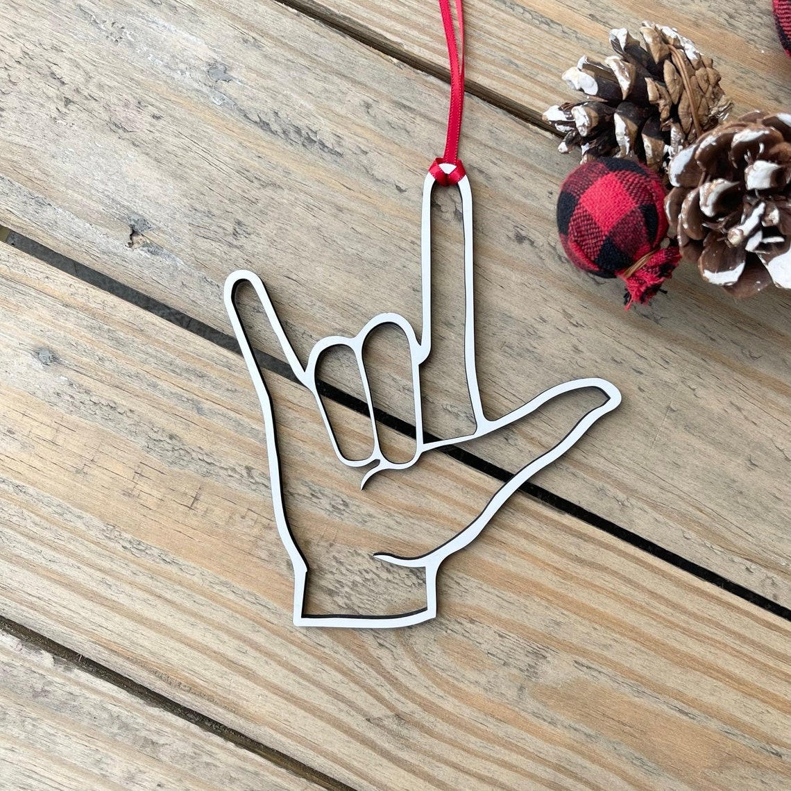 ASL I Love You Ornament Hand Sign Language Ornament American Etsy