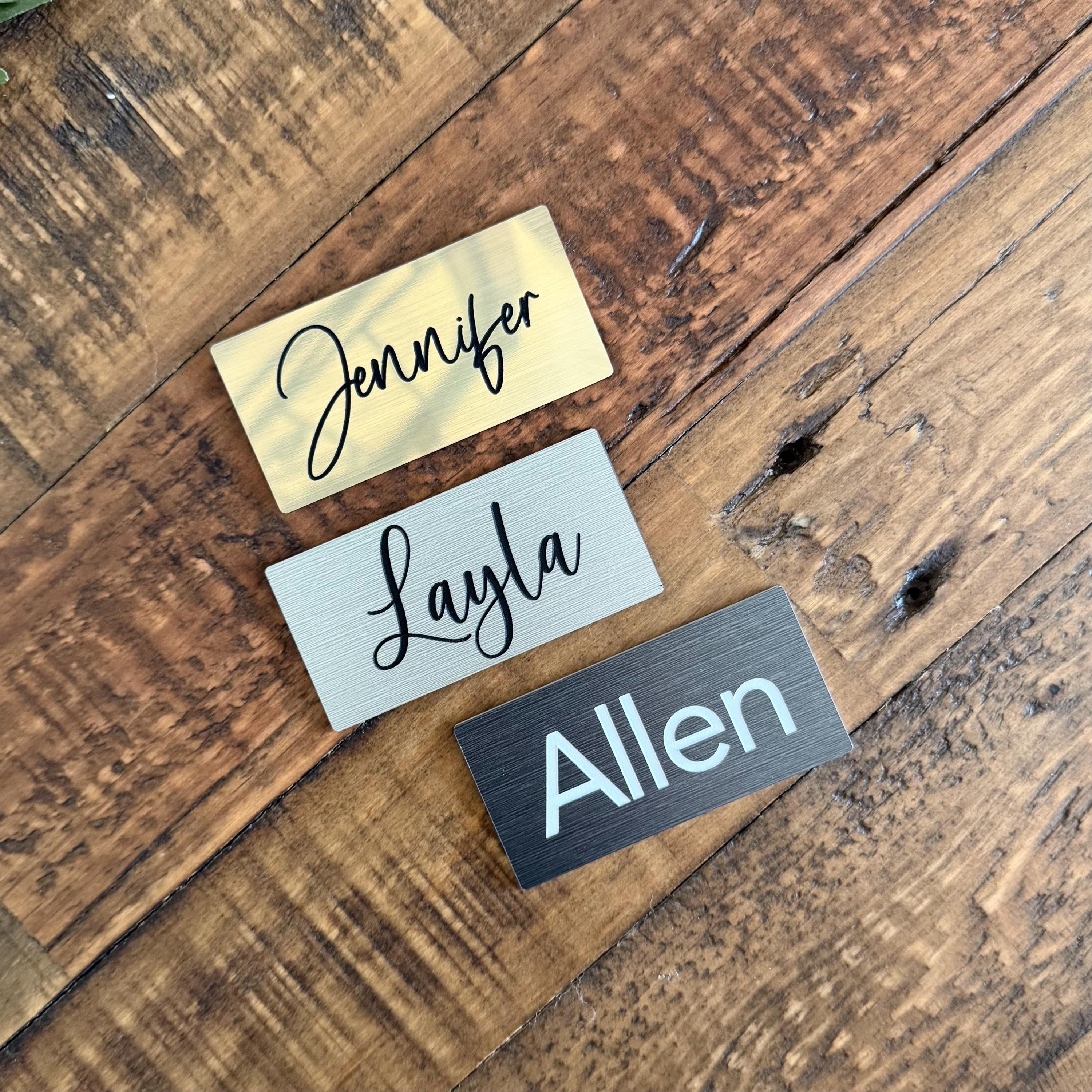 Work Name Tags Custom Engraved Name Tags - Personalized Employee Office Name Badges - Etsy