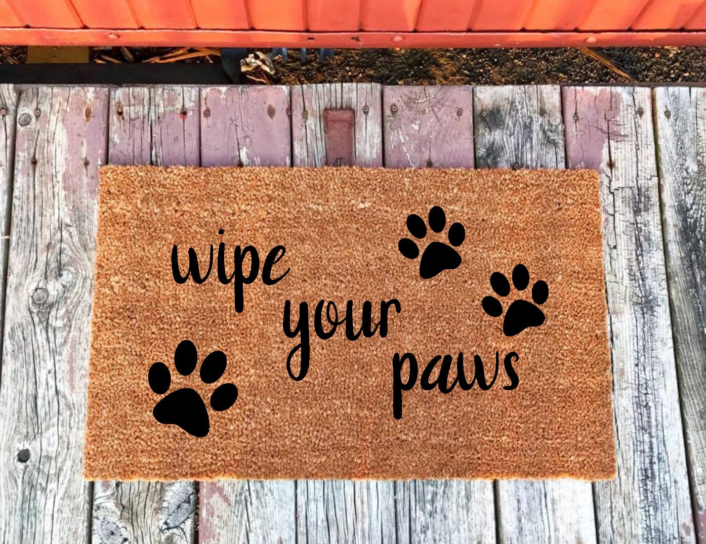 Wipe Your Paws Doormat Dog Doormat Custom Doormat Paw Print Etsy
