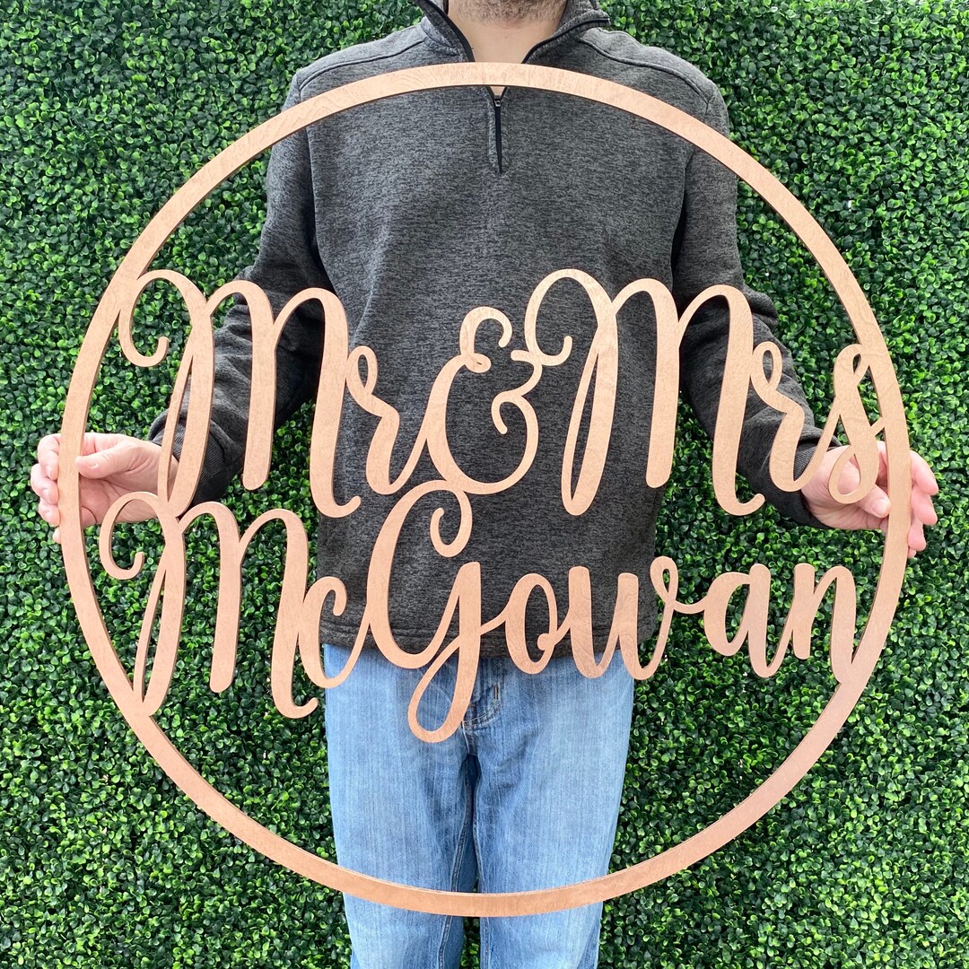 Mr And Mrs Last Name Wood Sign Custom Wedding Sign Wedding Etsy