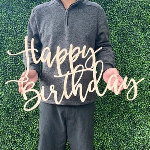 Happy Birthday Wood Sign: Laser Cut Party Backdrop