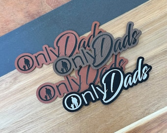 Onyll Dads Aufnäher, Carbon Silber Gravur, Kunstleder, Wholesale Patches