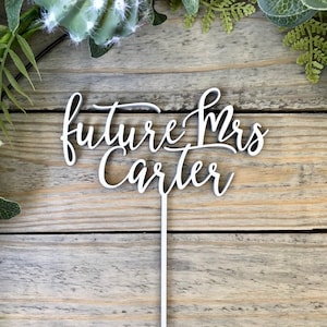 Adorno para tarta personalizado de futura señora en oro rosa - Despedida de soltera de señorita a señora