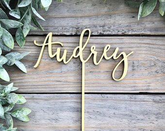 Personalized Name Cake Topper - Custom Text Wood Birthday & Event Decor