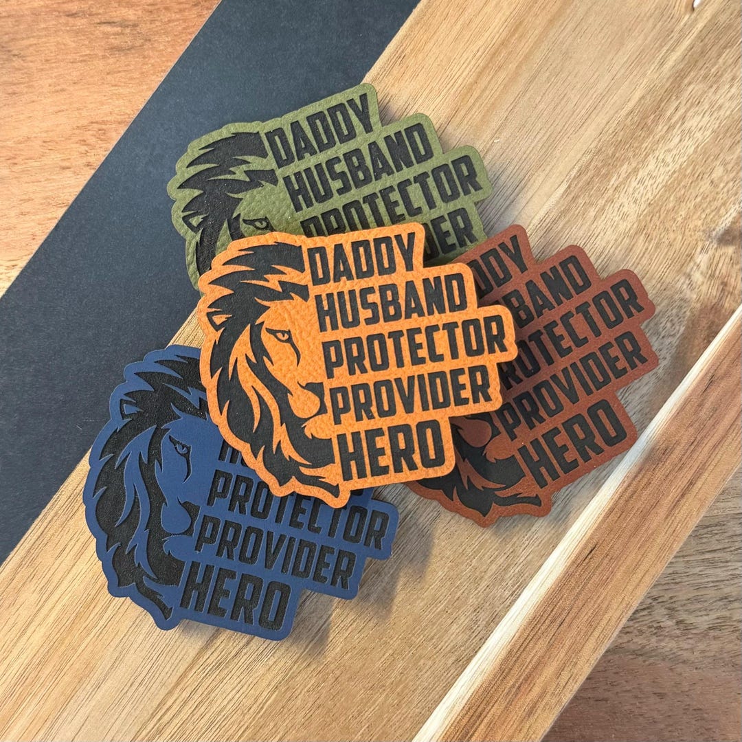 Lion Daddy Husband Protector Provider Hero Hat Patch, Lion Father's Day ...