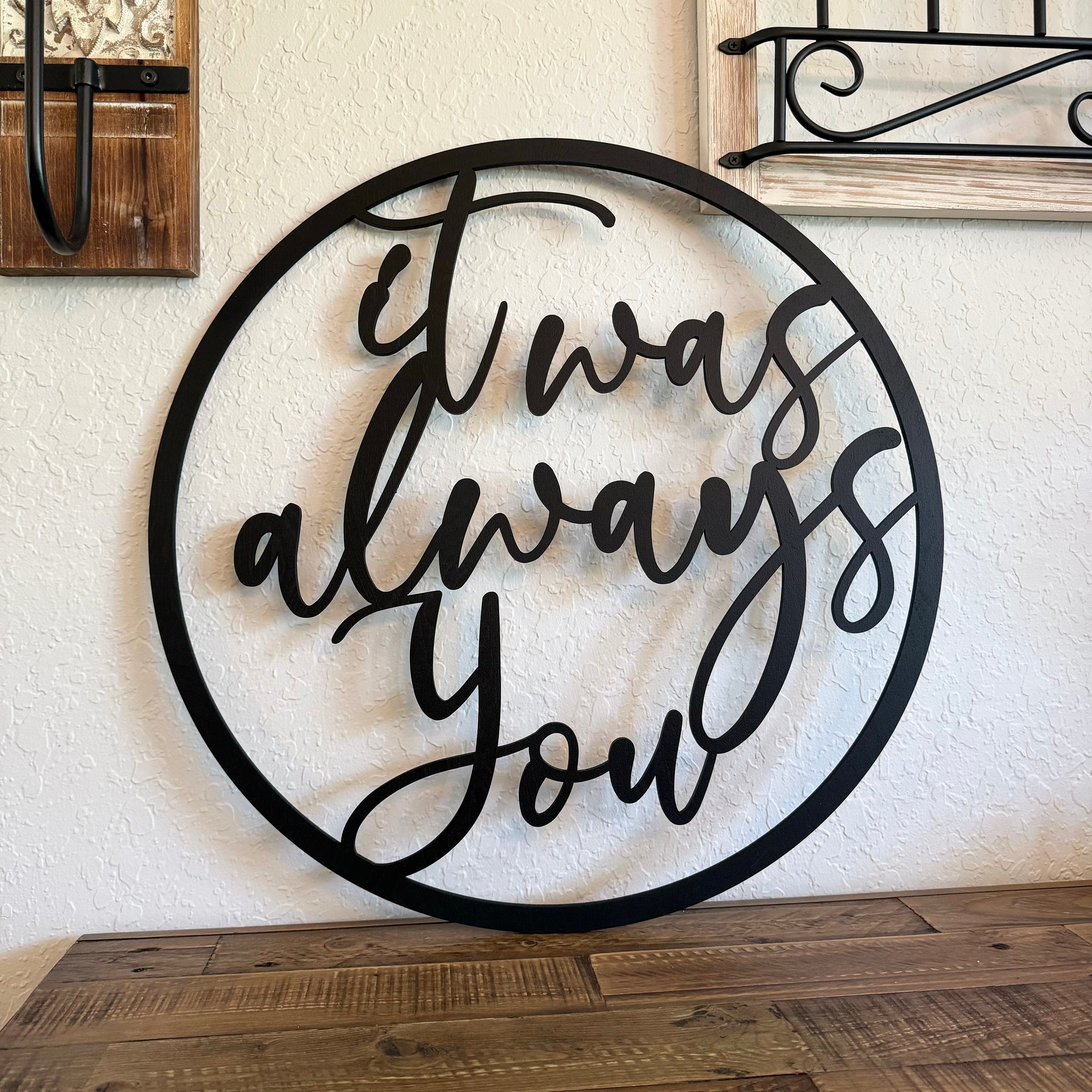 Laser Cut Wood Wedding Sign: Vintage Love Quote Decor