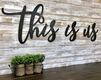 This Is Us Custom Family Name Wood Sign - Farmhouse Gallery Wall Decor
