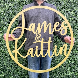 Family Custom Name Sign - Photo Backdrop Wedding Decor - Couple Personalized Name Sign