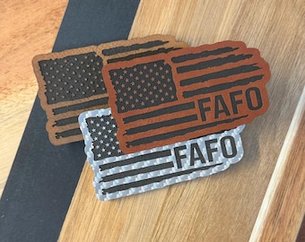 FAFO USA Flagge Kunstleder Hut Aufnäher: Vaterländischer Humor