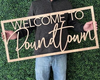 Welcome To Poundtown Sign, Master Bedroom Sign, Bedroom Wall Decor, Funny Adult Couple Humor Decor