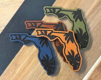 Florida Palmen Kunstleder Aufnäher: Sunshine State Souvenir