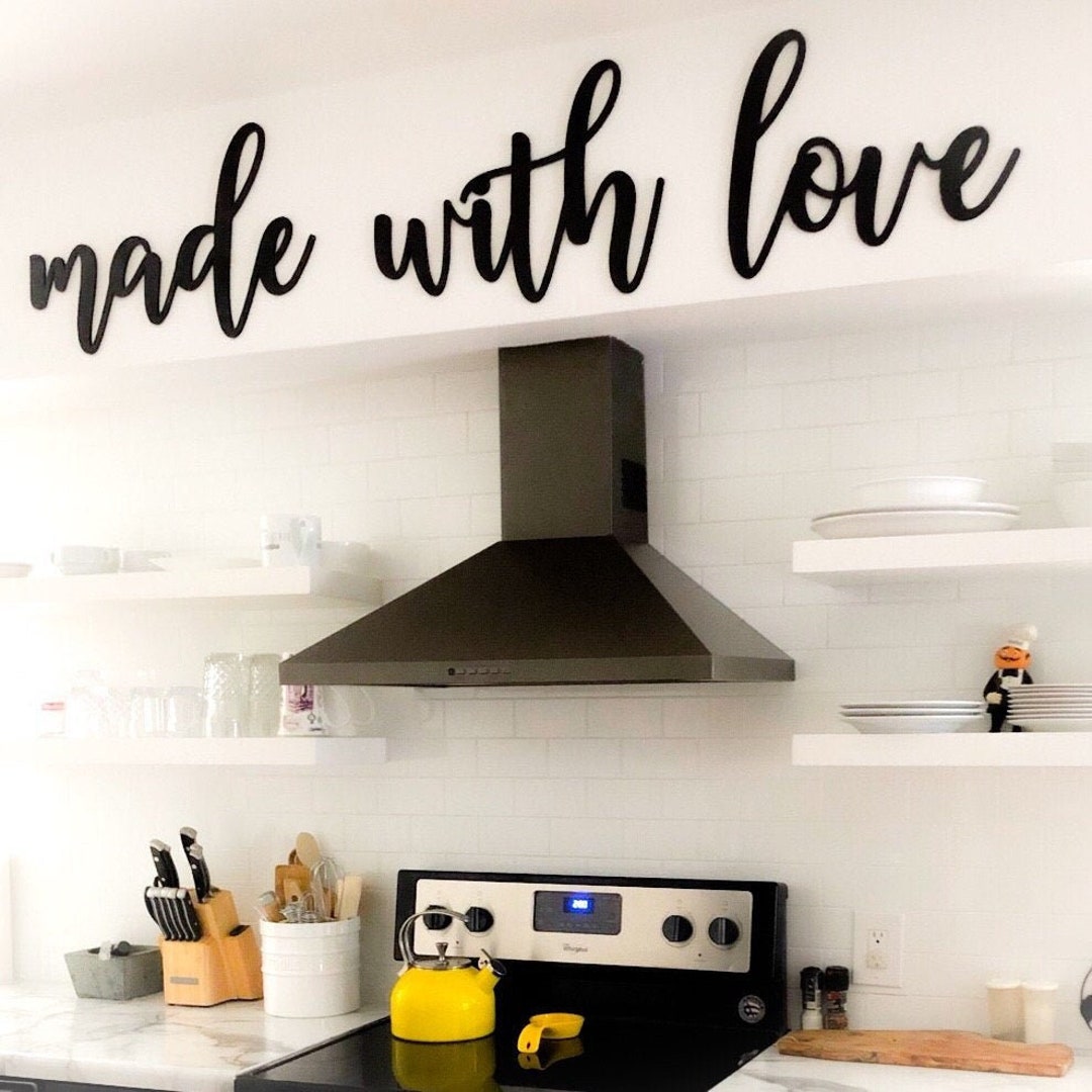 Kitchen Cutout Made With Love Cutout Kitchen Decor Kitchen Etsy
