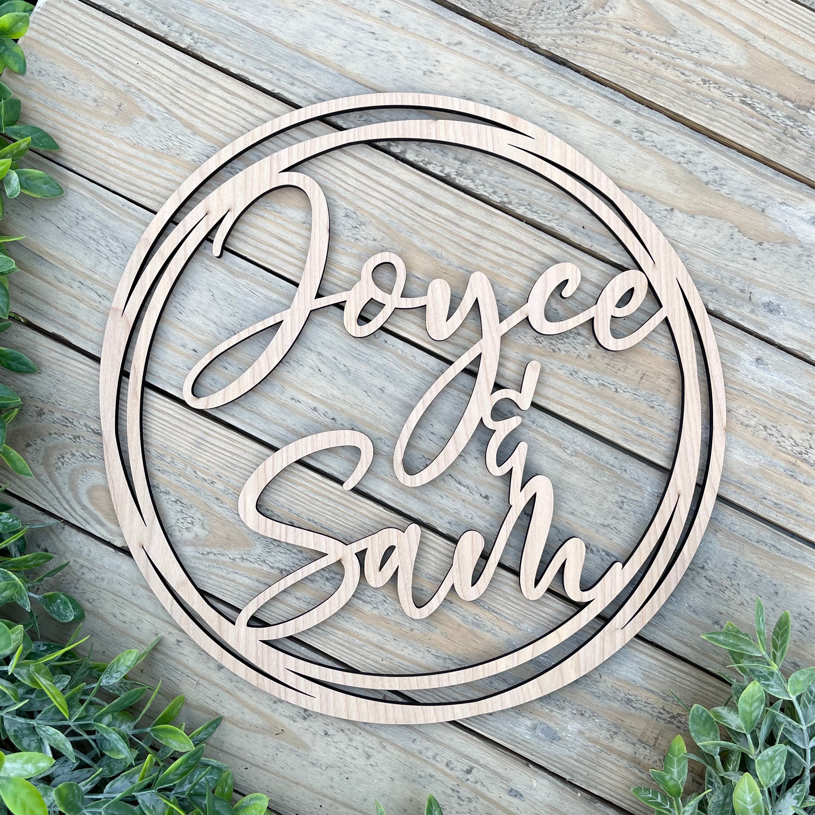 Hedge Wall Sign, Large Name Cut Outs, Wood Name Sign Large Wall