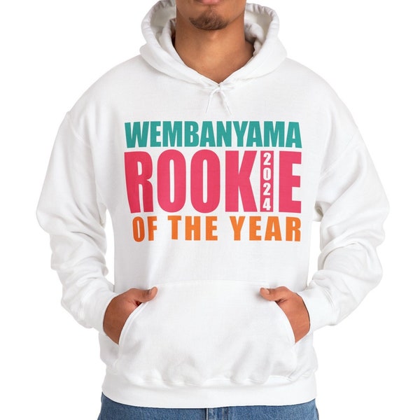 Victor Wembanyama Rookie of The Year Hoodie Sweatshirt Fan Gift Unisex Heavy Blend Hooded Sweat shirt, Fiesta Colors
