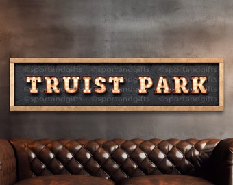 Truist Park Industrial Canvas Sign: Atlanta Braves Baseball Fan Gift