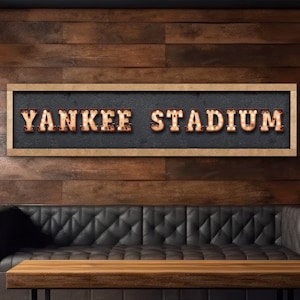 Yankee Stadium Canvas Sign Gift for New York Yankees Baseball Fan Birthday Gift Modern Industrial Man Cave Wall Decor