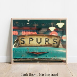 San Antonio Spurs Retro Sign Print: Vintage Basketball Fan Gift