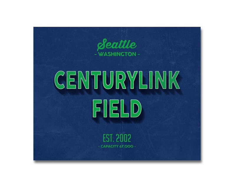 Centurylink Field Vintage Football Seattle Seahawks Decor Football Fan Gift Football Poster Retro Print Seahawks Stadium