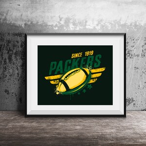 Green Bay Packers Print, Vintage Print, Football Poster, Retro Packers, Fan Gift, Gift For Him