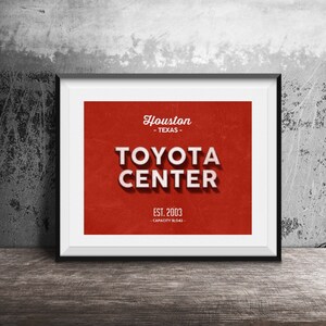 Vintage Toyota Center, Houston Rockets Poster, Vintage Basketball, Basketball Poster, Retro Print, Rockets Fan Gift, Gift For Boys
