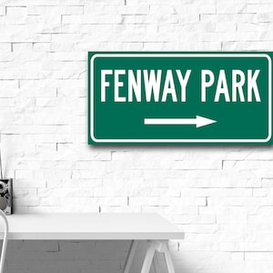 Fenway Park Highway Sign, Boston Red Sox Fan Wall Art Poster Print or Canvas, Baseball Gift For Him