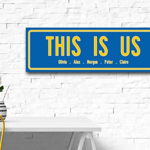 This Is Us Canvas Wrap Golden State Warriors Fan Gift, Housewarming Gift Family Name Sign Wedding Personalized