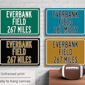 Personalized Jaguars Stadium Sign: EverBank Field Distance, Football Fan Art