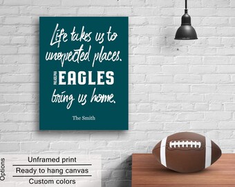 Philadelphia Eagles Fan Gift: Personalized Football Quote Print or Canvas