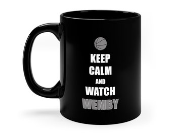 Wemby Fan Gift: Keep Calm and Watch Victor Wembanyama Black Mug